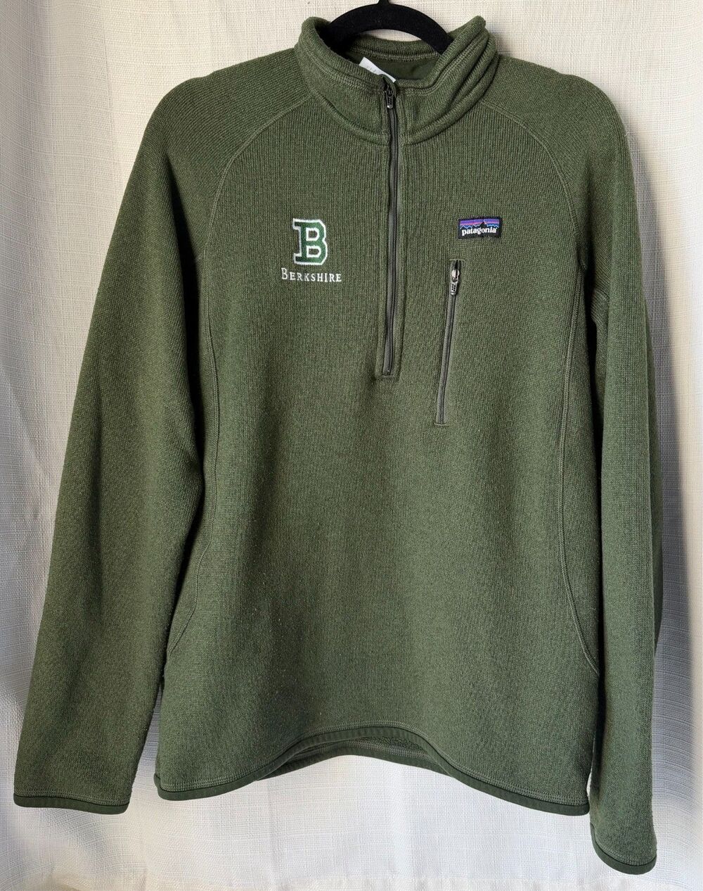 Patagonia Better Sweater 1/4 Zip Pullover Men’s M Green Fleece Berkshire Logo - Picture 1 of 5